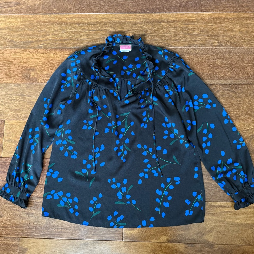 Black and Blue Floral Women's Top, Kate Spade